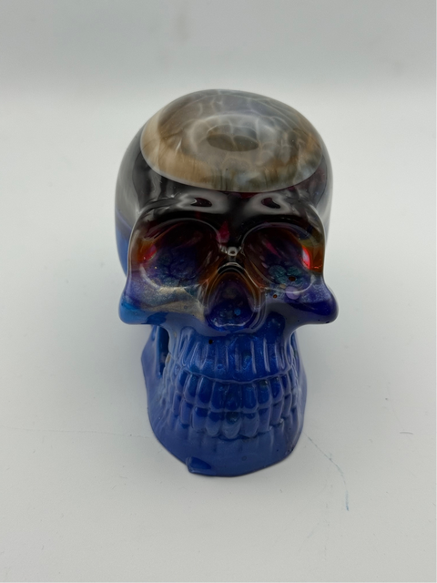 Galaxy Brain Resin Skull — Handmade Gothic Décor