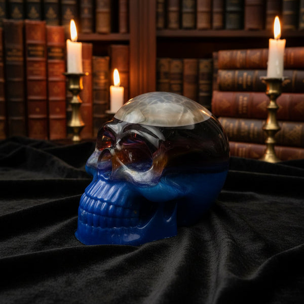Galaxy Brain Resin Skull — Handmade Gothic Décor
