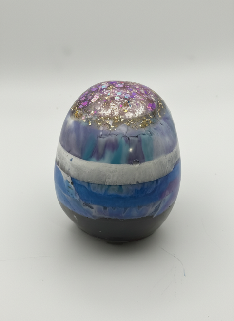 Galaxy Glitter Resin Skull — Handmade Gothic Décor