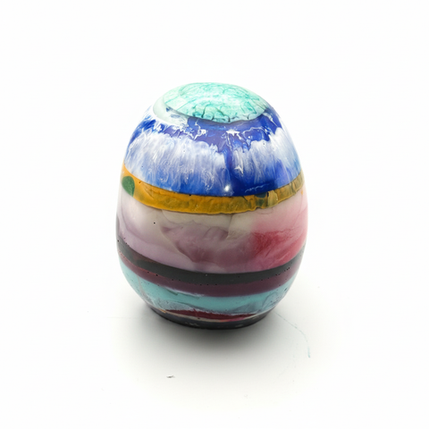 Rainbow Brain Resin Skull — Handmade Colourful Gothic Décor