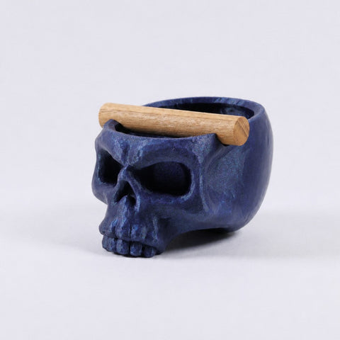Gothic Skull Espresso Knock Box with Oak Bar
