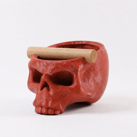 Gothic Skull Espresso Knock Box with Oak Bar