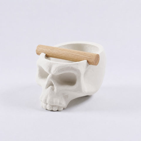 Gothic Skull Espresso Knock Box with Oak Bar