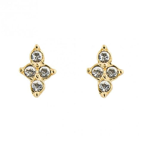 Kleine Zirkonia-Blumen-Ohrstecker E6264C