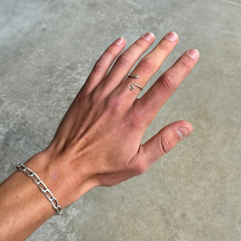 Minimalist Snake Silver Ring