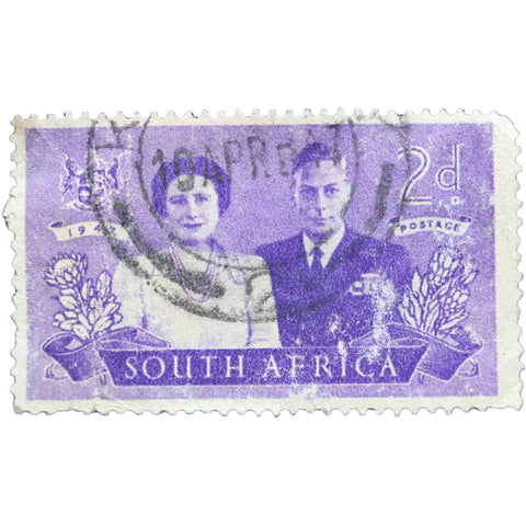 South Africa 1947 2 d - South African Penny Used Stamp Royal Visit