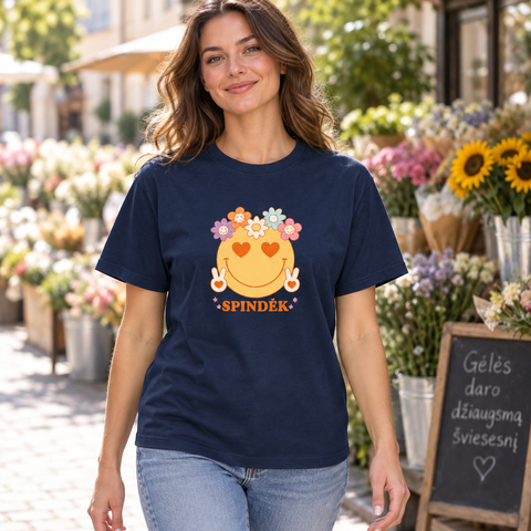 Spindėk Flower Smiley Heavyweight Organic Cotton T-Shirt