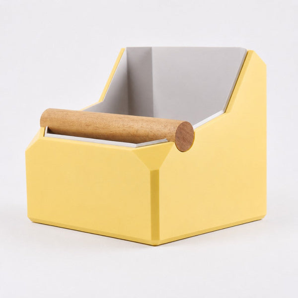 Square Coffee Knock Box with Real Oak Knock Bar