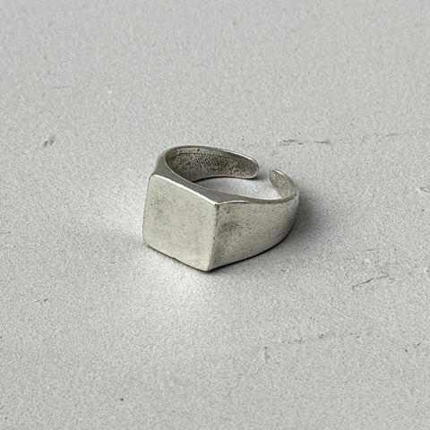 Solid Square Silver Signet Ring