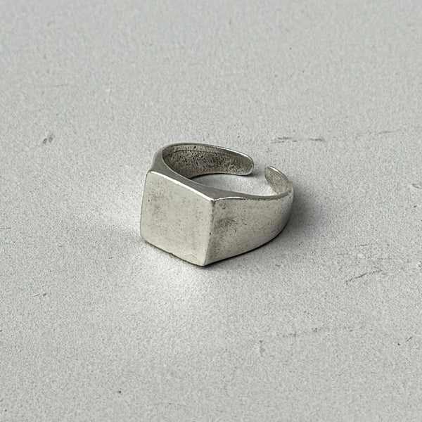 Solid Square Silver Signet Ring