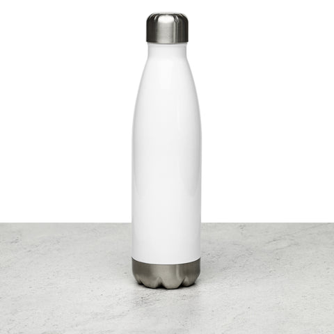 Gravity Is a Myth white 500 ml steel water bottle, plain back view