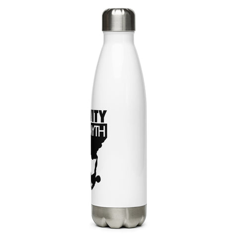 Gravity Is a Myth white 500 ml steel water bottle, left side view