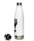 Gravity Is a Myth white 500 ml steel water bottle, left side view