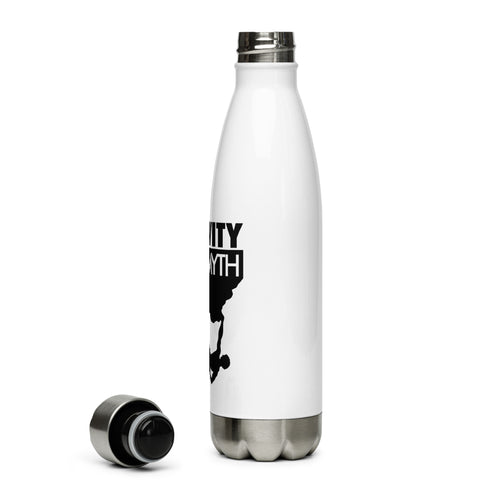Gravity Is a Myth white 500 ml steel water bottle, left side view