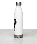 Gravity Is a Myth white 500 ml steel water bottle, left side view