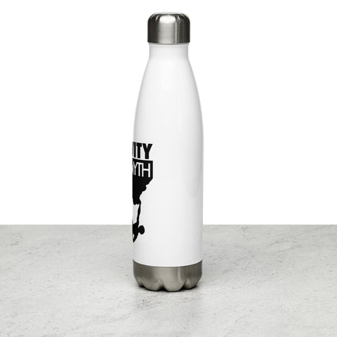 Gravity Is a Myth white 500 ml steel water bottle, left side view