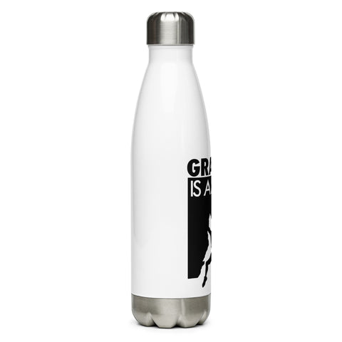 Gravity Is a Myth white 500 ml steel water bottle, right side view