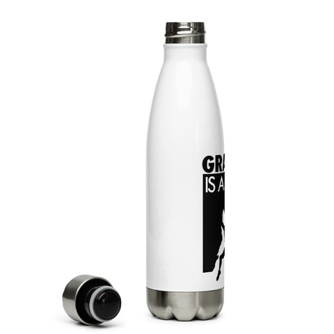Gravity Is a Myth white 500 ml steel water bottle, right side view