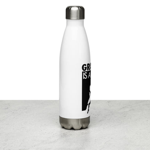 Gravity Is a Myth white 500 ml steel water bottle, right side view