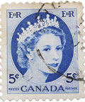 Stamp Canada Queen Elizabeth II 5 cents 1954 Canadian stamp Collectible