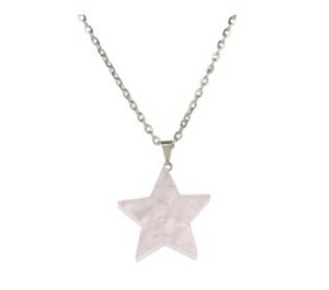 Sterling Silver Rose Quartz Star Pendant