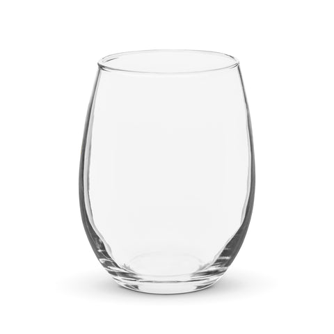 Golden Wildflowers 15 oz clear stemless wine glass – left side, view 3