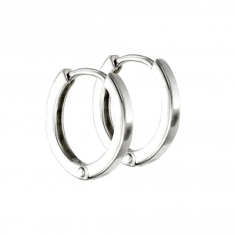 Boucles d'oreilles créoles plates mini en argent sterling E5864