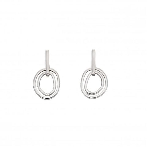 Boucles d'oreilles créoles doubles organiques en argent sterling E5847