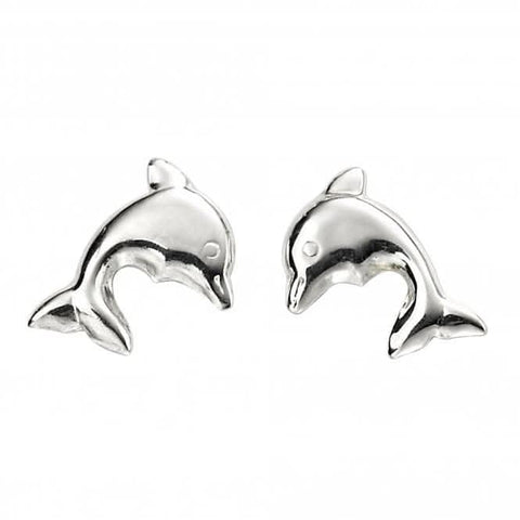 Schlichte Delfin-Ohrstecker aus Sterlingsilber A2058