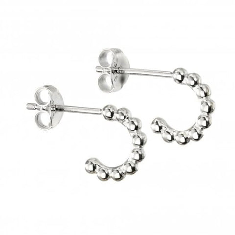 Ohrringe aus Sterlingsilber, kleine Kugel, 3/4-Creolen E5866