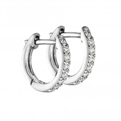 Dünne Creolen aus Sterlingsilber mit Zirkonia, Modell E5875C