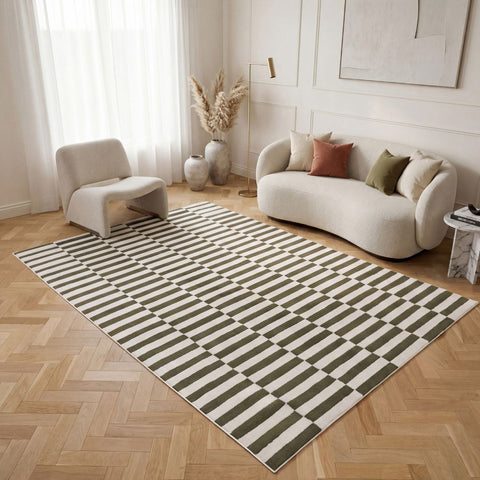 Tapis rayé vert Loft