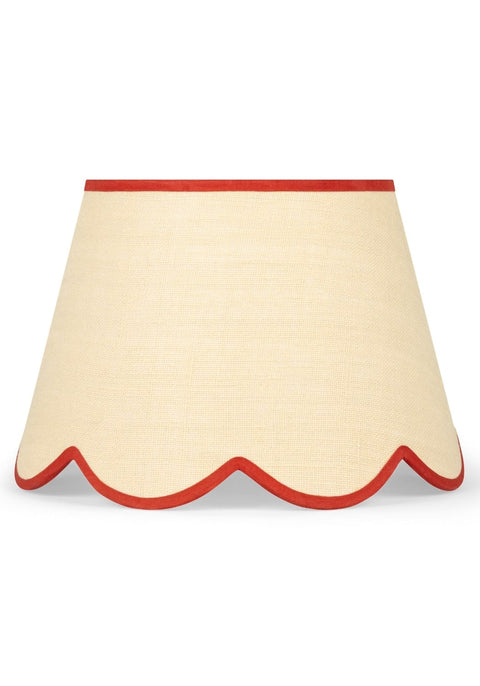 Sweet Red Trim Scalloped Lampshade
