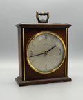Table clock - Kaiser Tischuhr – Kaminuhr – Deutschland, 1950er/60er Jahre – Holzgehäuse, Messingapplikationen Mid - century modern Brass, Wood - 1950 - 1960 - Fully functional