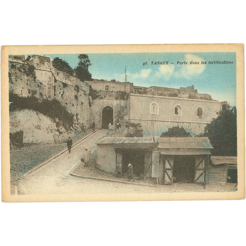 Tangier, Morocco Postcard – Porte dans les Fortifications, Early 20th Century