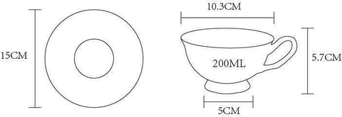 Tasse et soucoupe en porcelaine fine Rosette Majesty