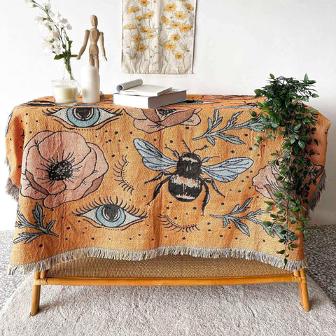 Waben-Bienen-Wandteppich / Decke