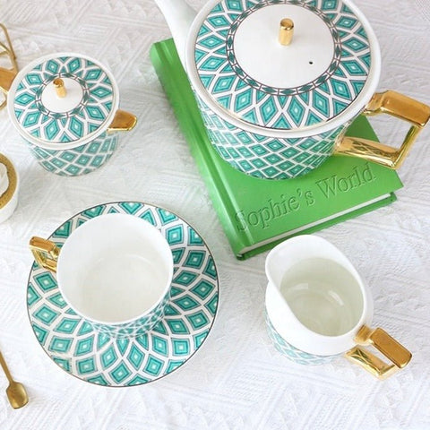 The Edwardian Emerald Bone China Tea Set