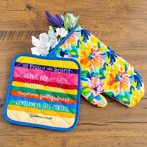 The Fruit of the Spirit Oven Mitt & Pot Holder Set
