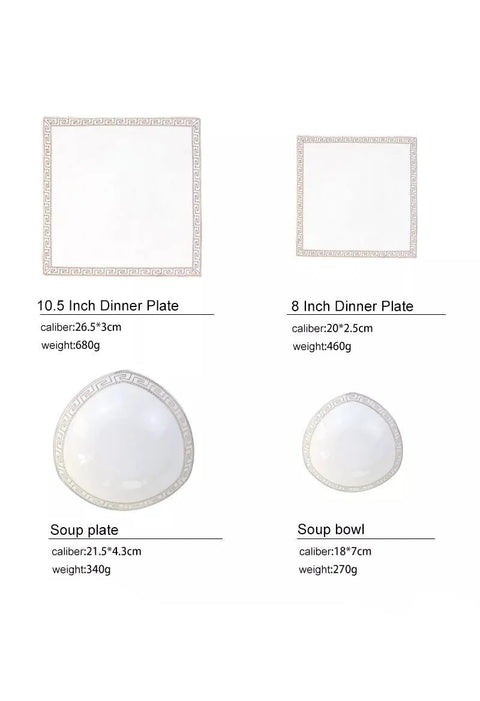 The Glamour Bone China Dinner Set - 16 | 24 Piece