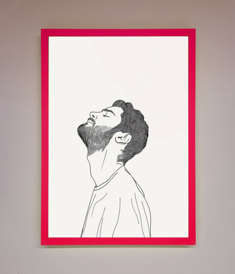 The Man In The Morning Line Art Framed Print