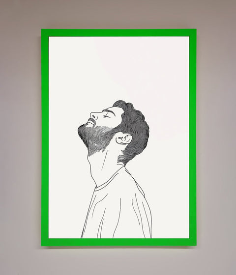 The Man In The Morning Line Art Framed Print