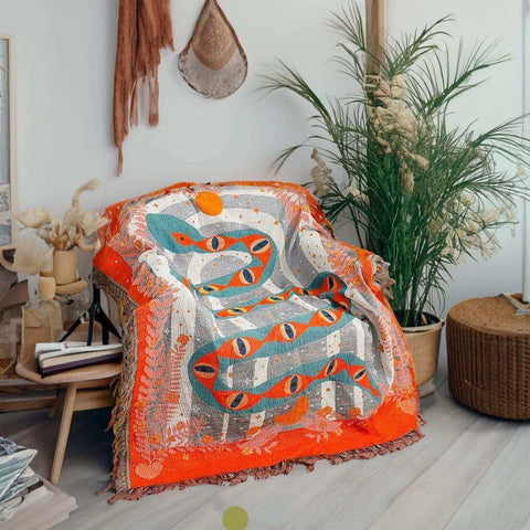 The Serpent Woven Tapestry / Throw