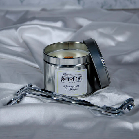 Lemongrass & Ginger - Travel Tin Candle - Wooden Wick