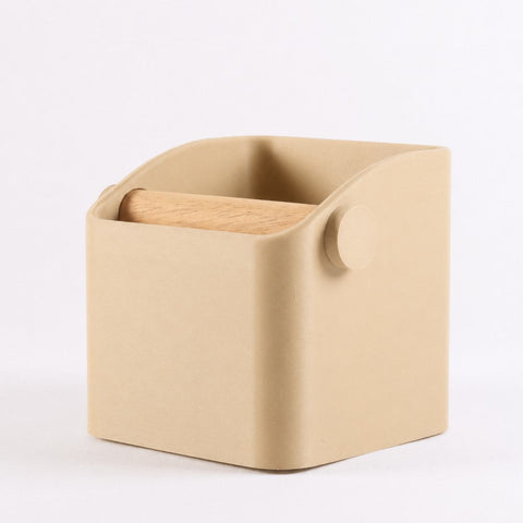 The Square Espresso Knock Box with Oak Knock Bar