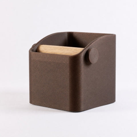The Square Espresso Knock Box with Oak Knock Bar