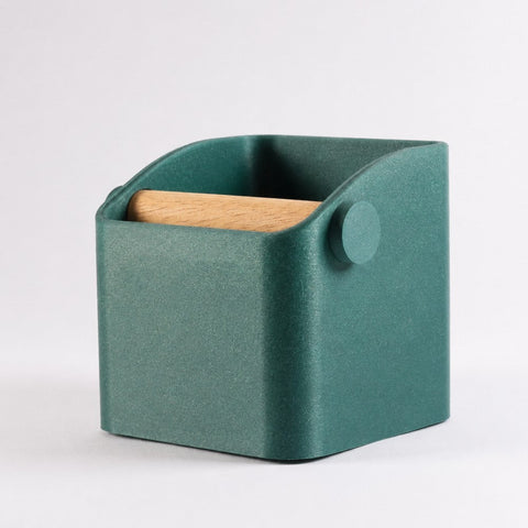 The Square Espresso Knock Box with Oak Knock Bar