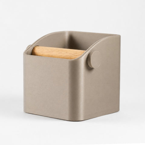 The Square Espresso Knock Box with Oak Knock Bar