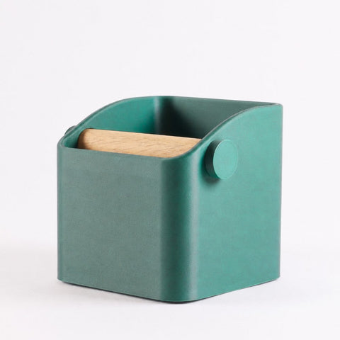 The Square Espresso Knock Box with Oak Knock Bar