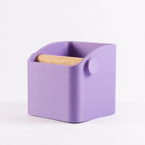 The Square Espresso Knock Box with Oak Knock Bar